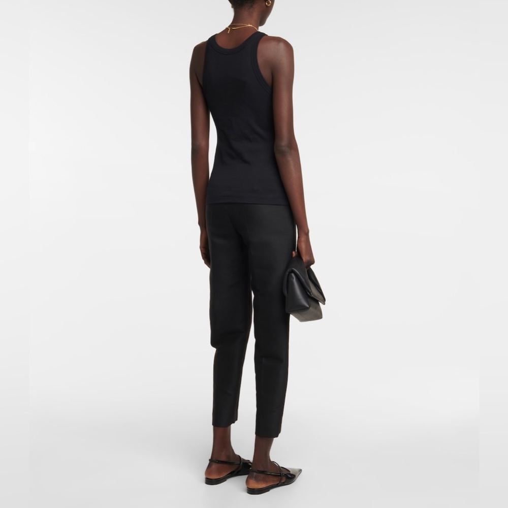 Toteme Cotton-blend jersey tank top in black - Picture 5 of 6
